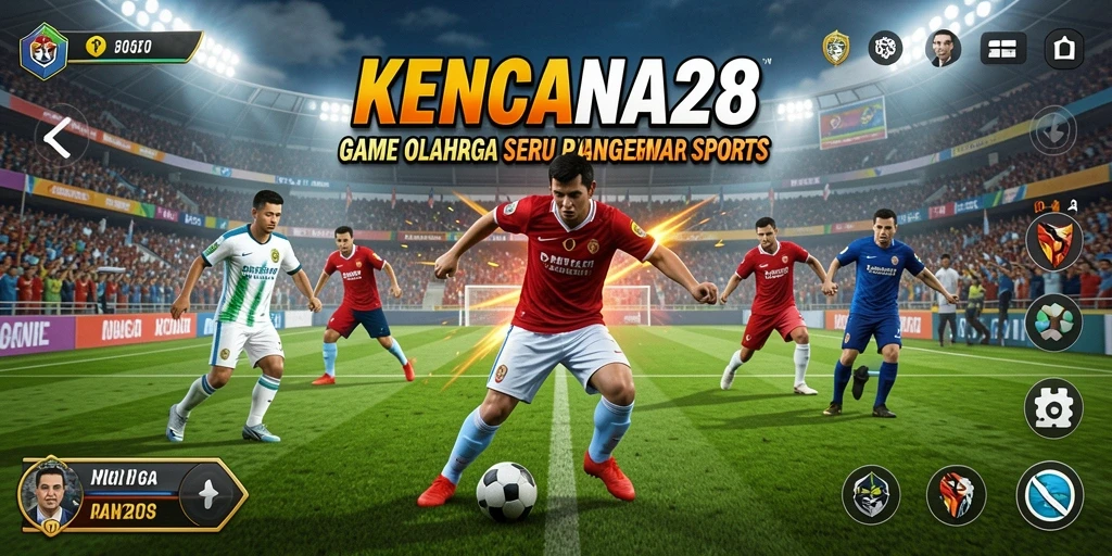Tangkapan layar dari gameplay <strong>KENCANA28</strong> yang menampilkan aksi seru di lapangan.
