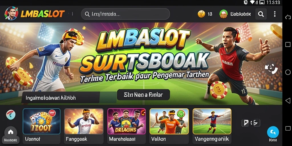 Screenshot utama LMBASLOT yang menunjukkan pengalaman taruhan Sportsbook yang mendebarkan.