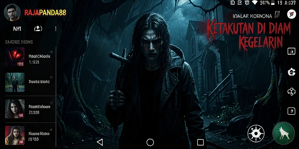 Screenshot menampilkan momen menyeramkan dari gameplay RAJAPANDA88.